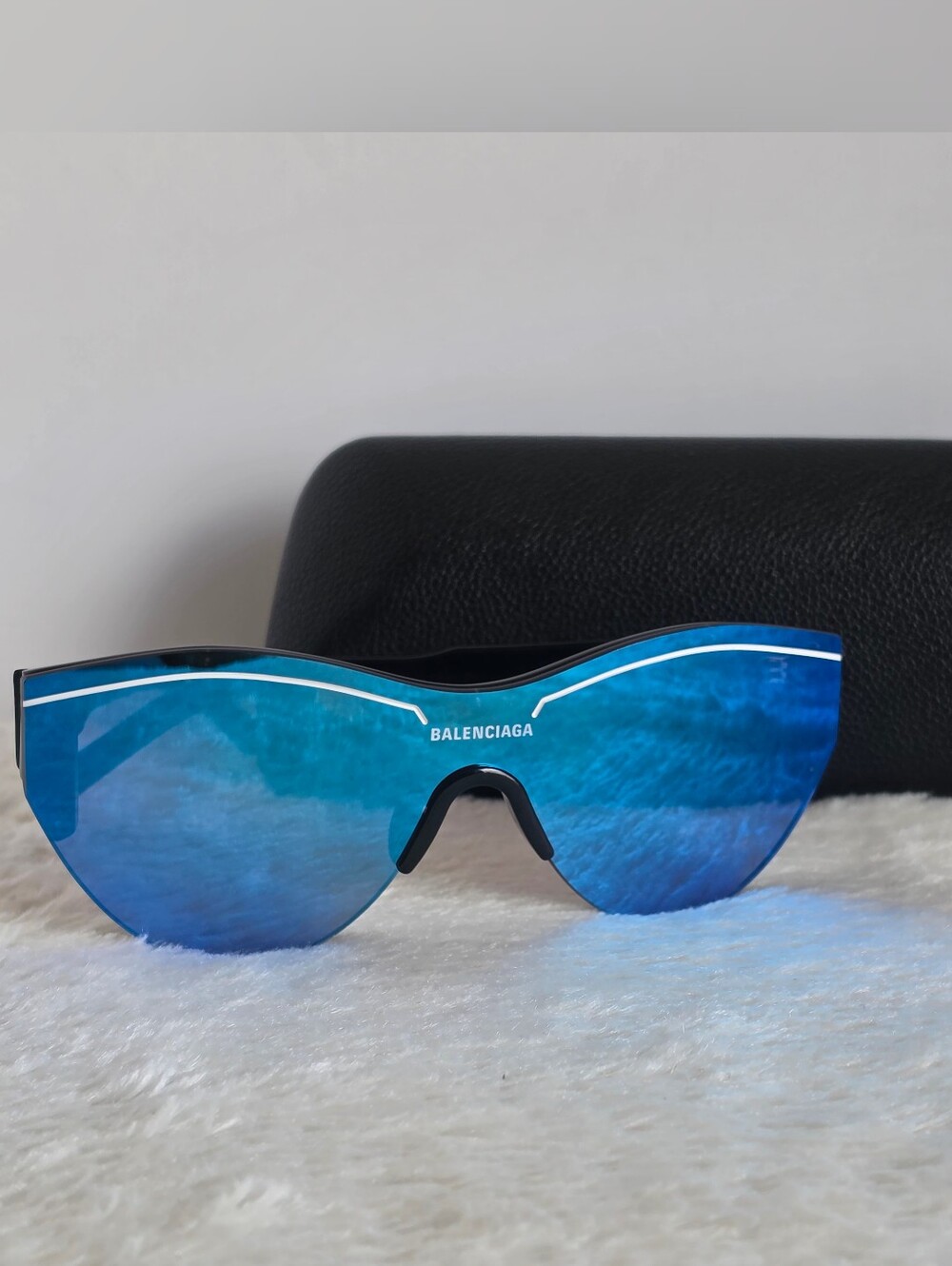 Balenciaga BB0056S Black Oversized Sunglasses w/ Case